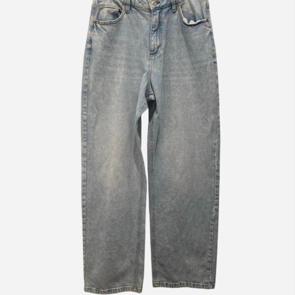 FOREVER 21 Women's Light‎ Wash Wide Leg Baggy Jeans Size 28 90's Fit
